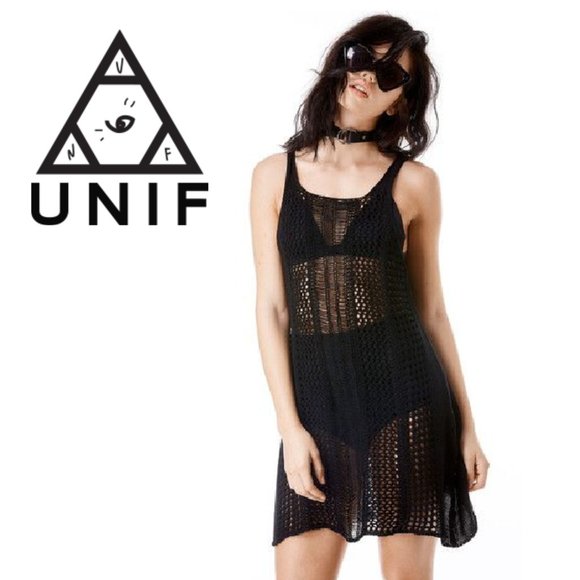 UNIF Dresses & Skirts - UNIF black crochet 'Wren' dress